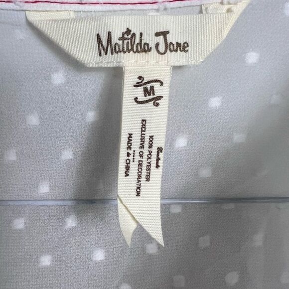 Matilda Jane Light The Way Swiss Dot Top Size M - Picture 7 of 7